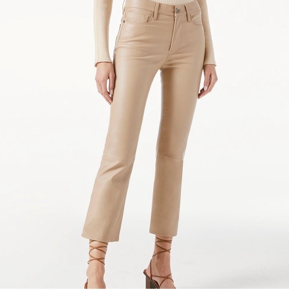 FRAME Le Crop Mini Boot Leather Pant 100% Leather - Picture 6 of 7